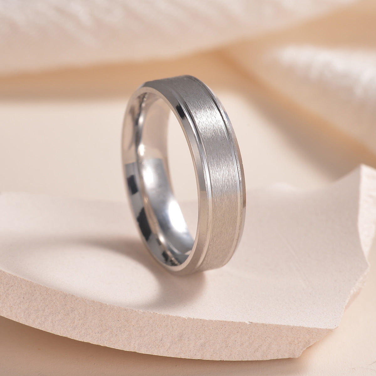 Planderful Everyday Genie Stainless Steel Ring 8 6mm Wide Minimalist Double Bevel For Men With Unisex Protection