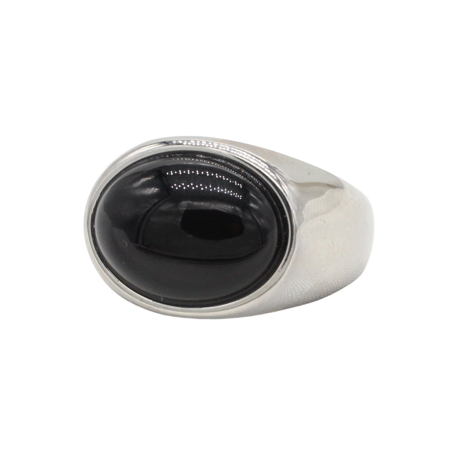 Planderful Titanium Steel Ring For Unisex Oval Stone Design Durable Everyday Wear For Men Women