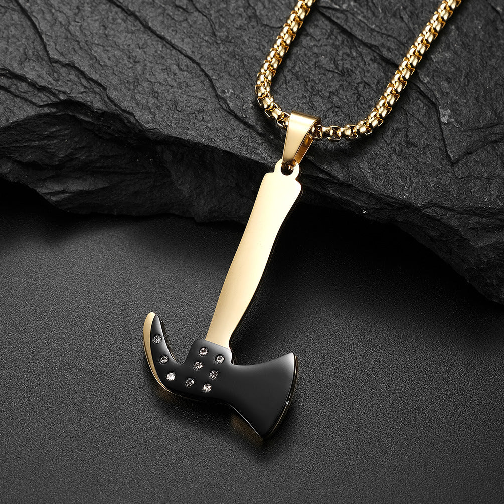 Zircon Pendant — Silver or Gold & Black