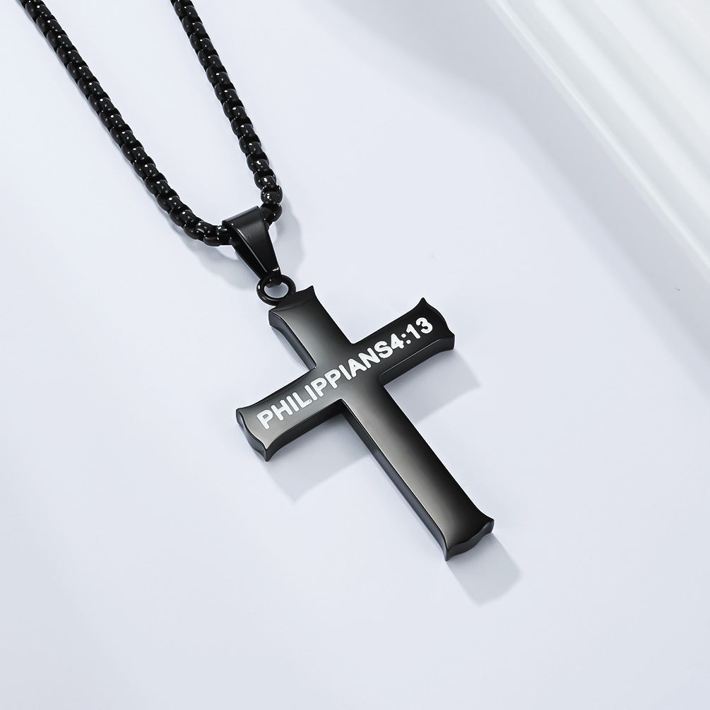 Planderful Stainless Steel Cross Necklace For Men And Women Unisex Durable Everyday Streetwear Pendant