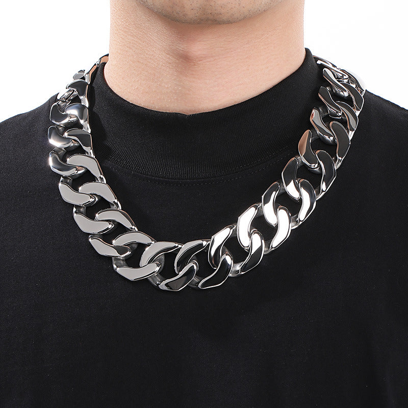 Planderful Exaggerated Wide Cuban Chain Necklace for Men