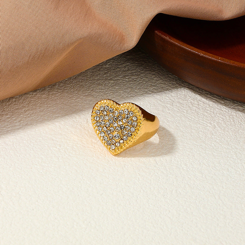 Heartfelt Elegance: Premium Metal Love Ring for Women - Vienna Verve Collection