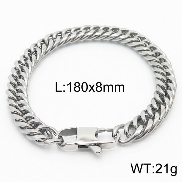 Niche Design – Men's Dancing – Neutral Titanium Steel Cuban Chain Bracelet