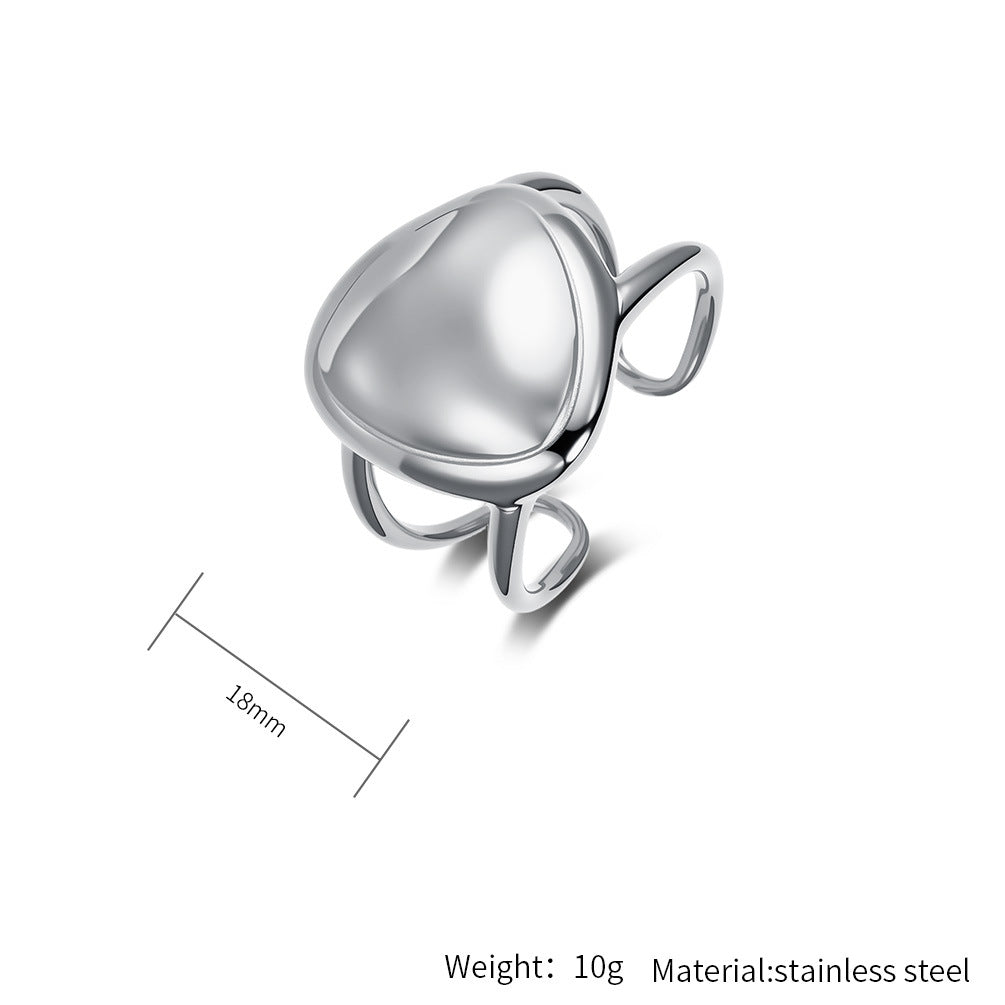 Planderful Everyday Genie Curved Stainless Steel Ring Women