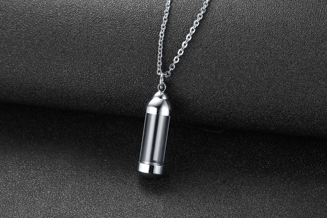 Stainless Steel Glass Pendant Perfume Bottle Jewelry Wholesale