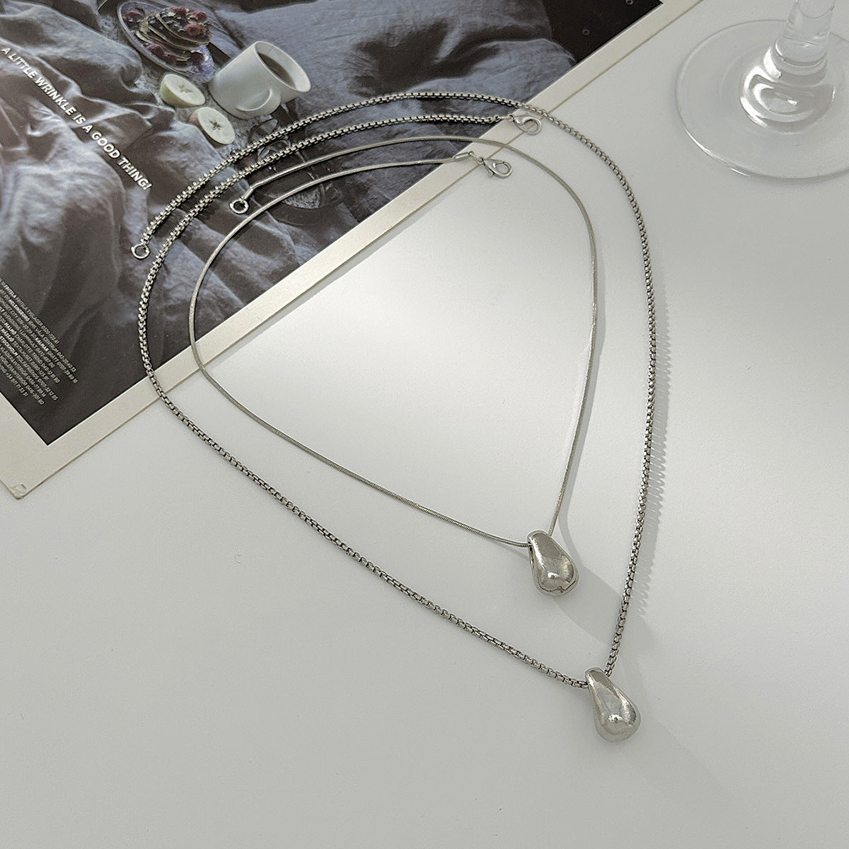 Sculptural Teardrop Fringe Necklace