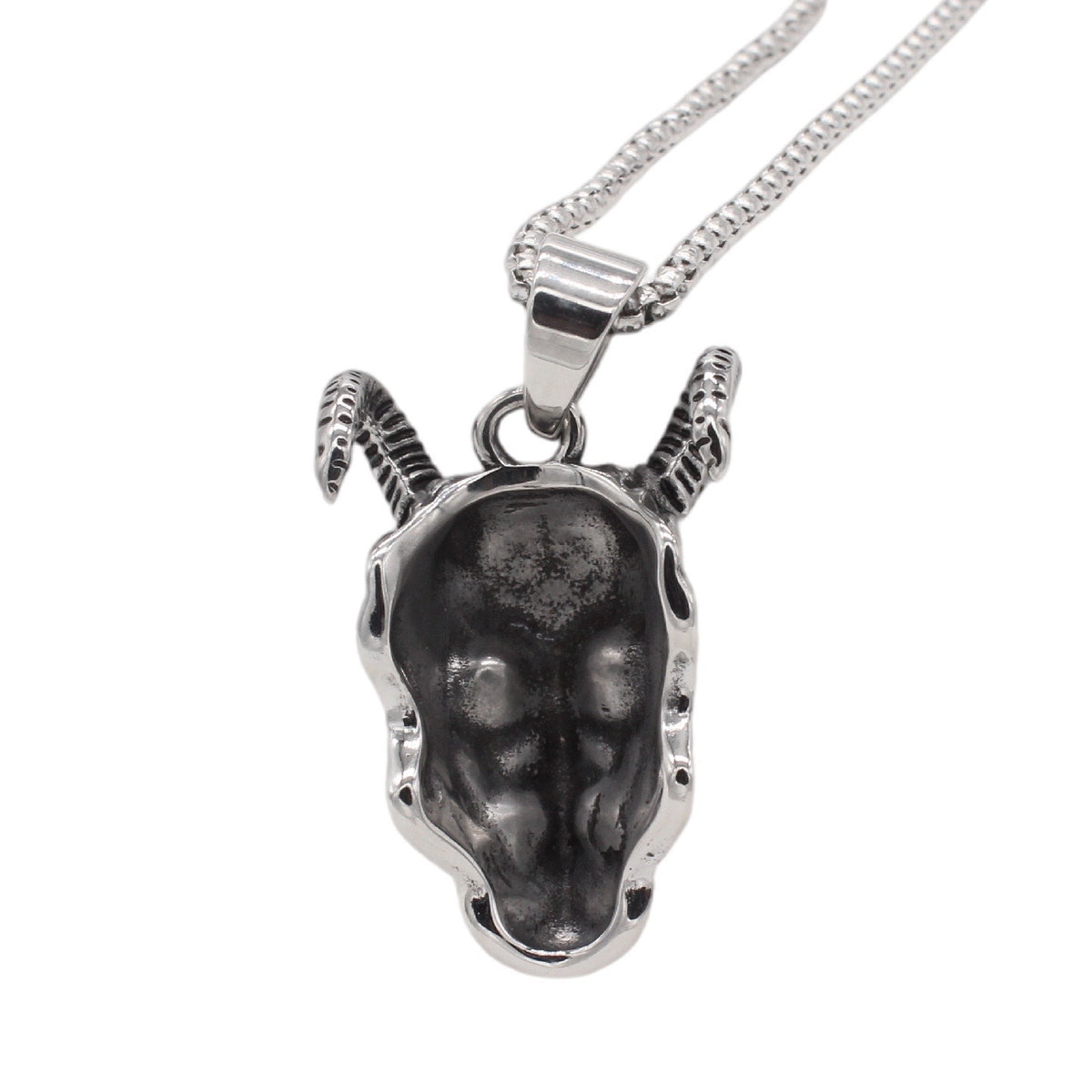 Horned Beast Skull Titanium Steel Pendant Necklace