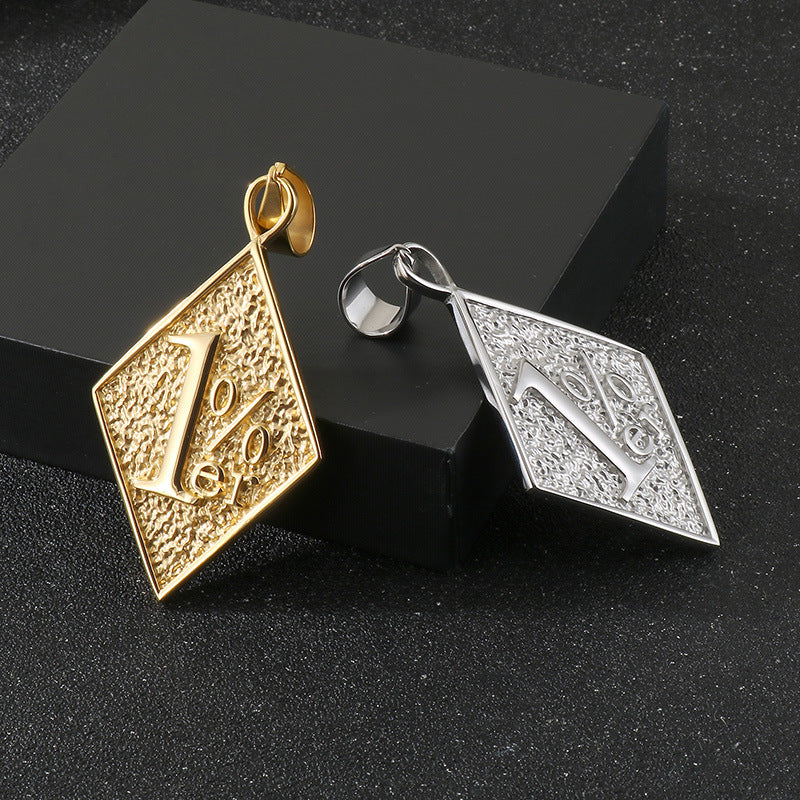 Planderful Rhombus Pendant Titanium Steel For Men Trending