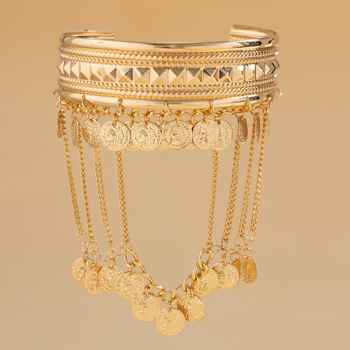 Denim Style Metal Co Fringed Arm Chain Ethnic Leaves Retro Arm Bracelet