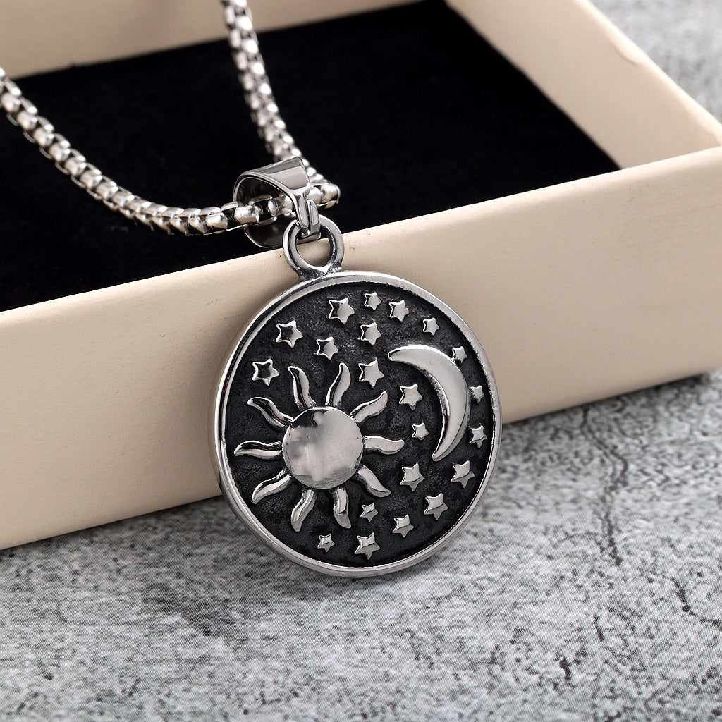 Vintage Stainless Steel Pendant Necklace