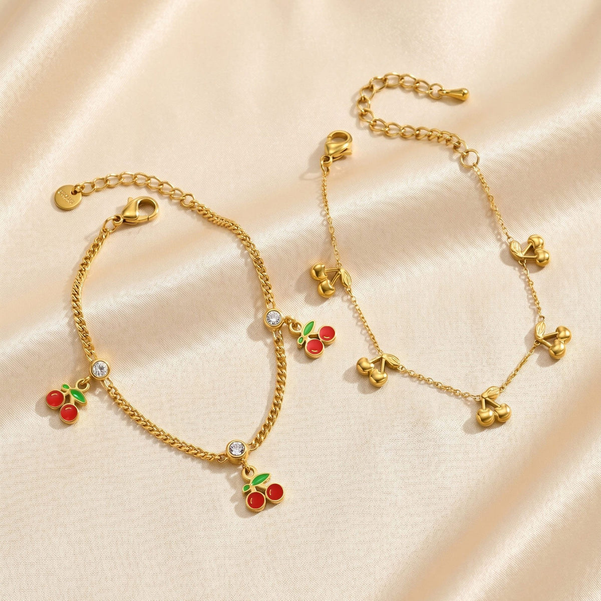 And Women Cherry Sweet Stainless Steel Bracelet