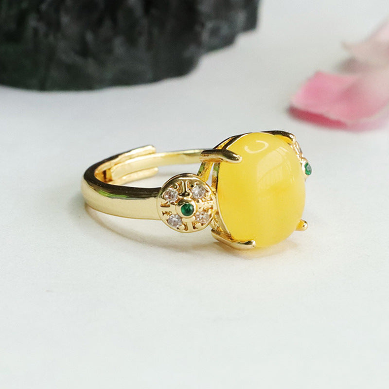 Antique Female Sterling Silver Arm Ring with Beeswax Amber