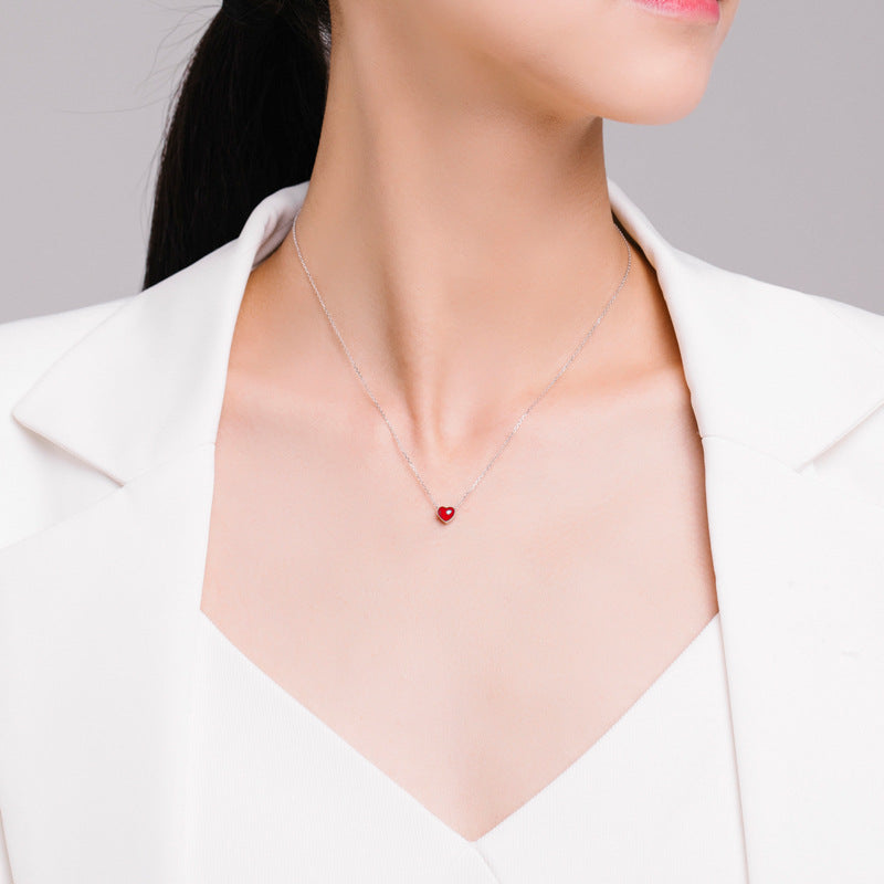 Rainbow Love Sterling Silver Necklace with Zircon Gems