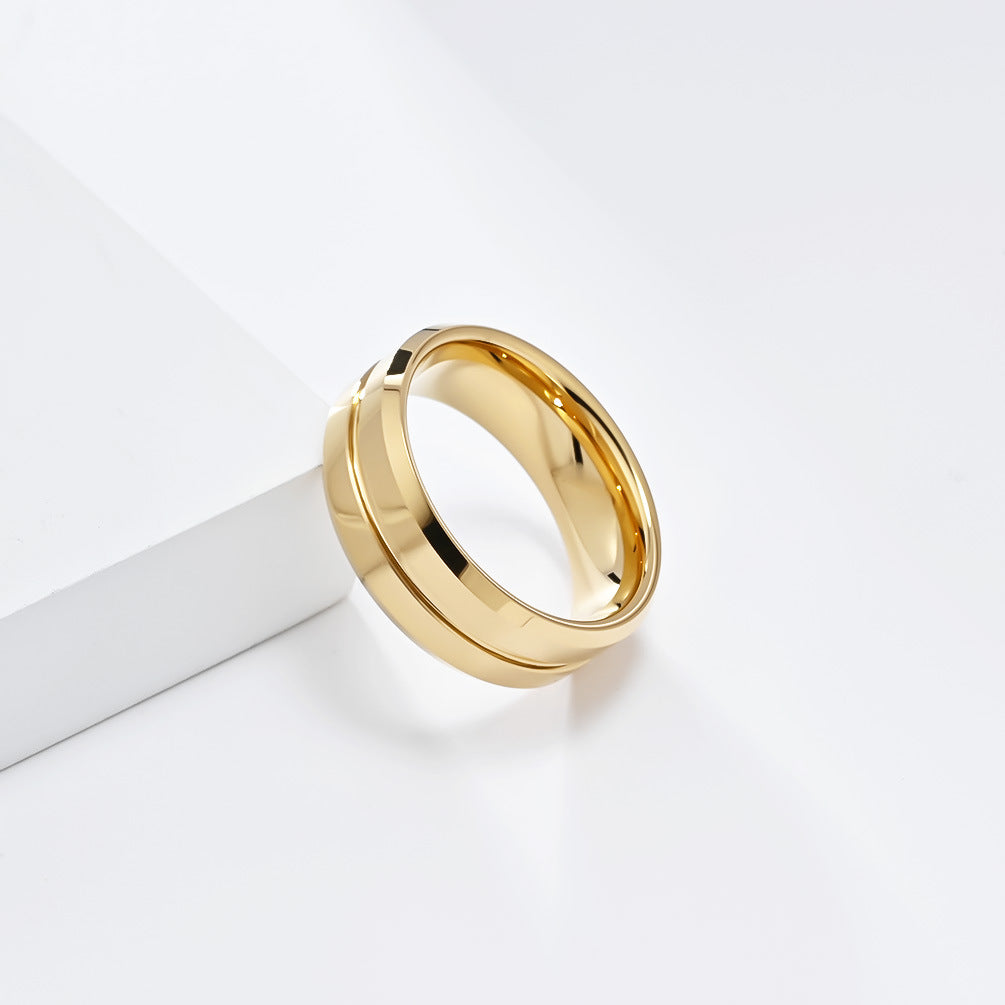 Cross-Border Simple 8mm Tungsten Steel Ring for Men
