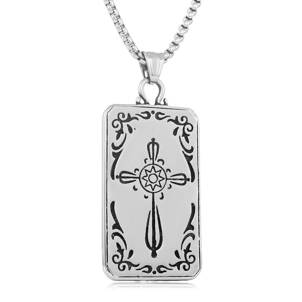 European And American Stainless Steel Compass Pendant