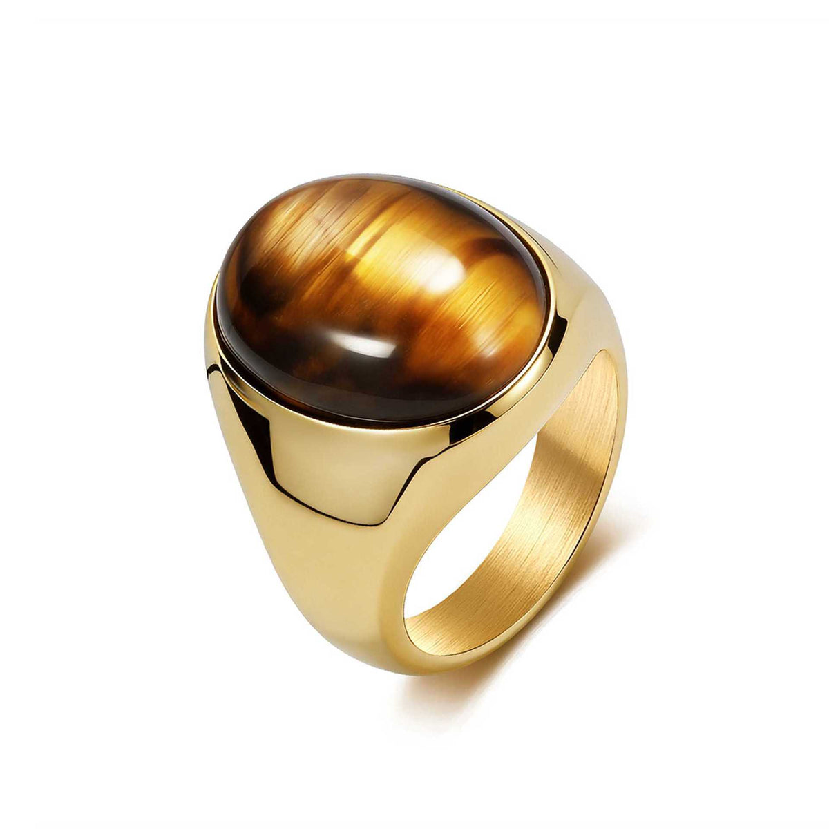 Stainless Steel Tiger's Eye Ring