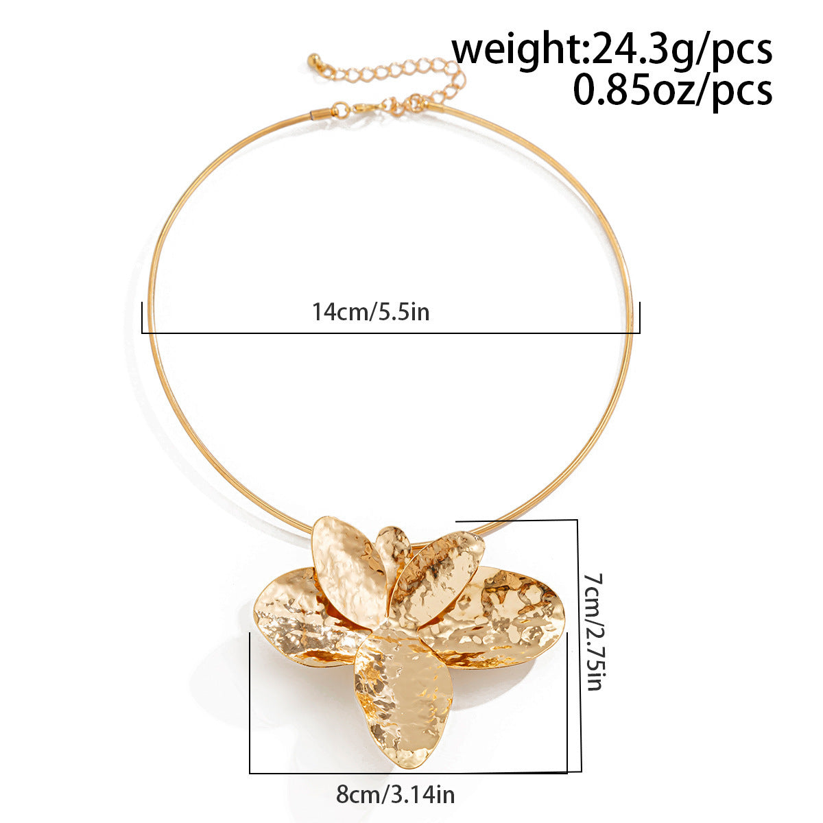 Sculptural Petal Flower Choker