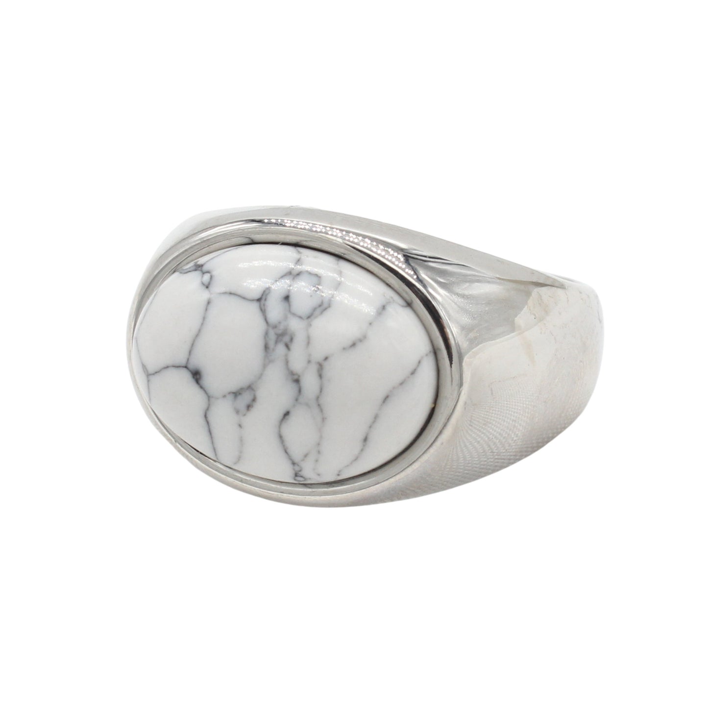 Planderful Titanium Steel Ring For Unisex Oval Stone Design Durable Everyday Wear For Men Women