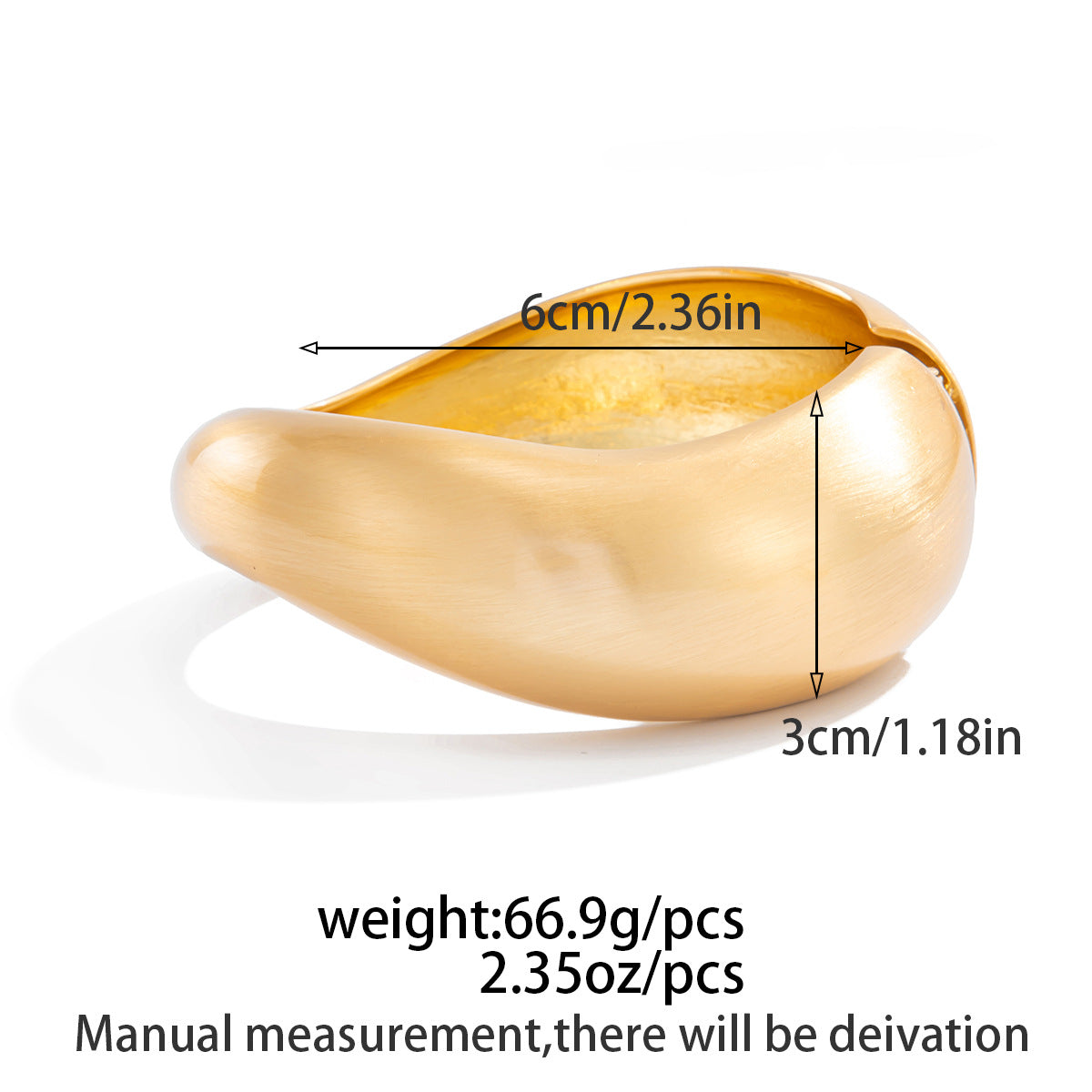 Business Water Drop Spring Buckle Opening Bracelet Smooth Irregular Bracelet