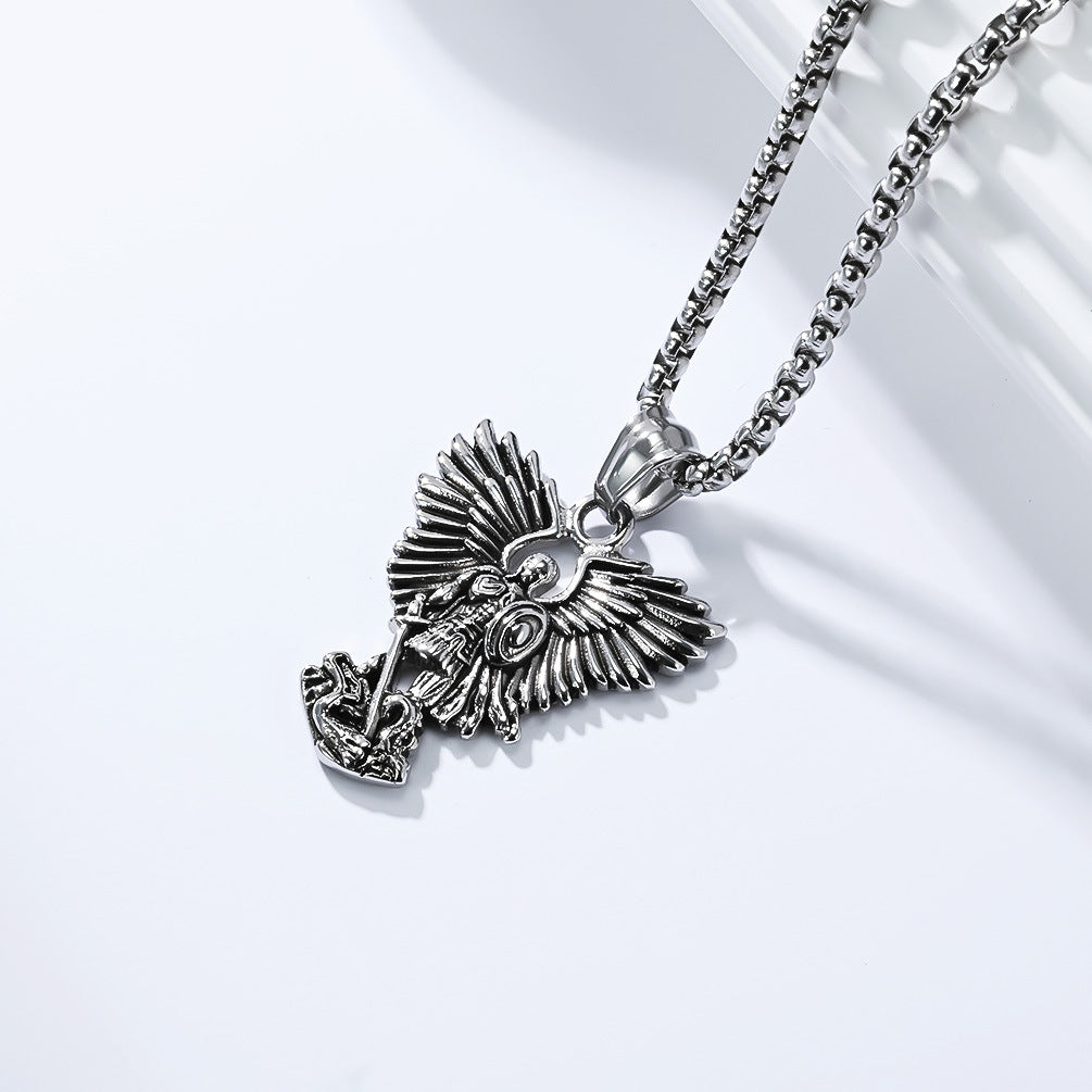 Saint Michael Titanium Steel Necklace For Men Planderful