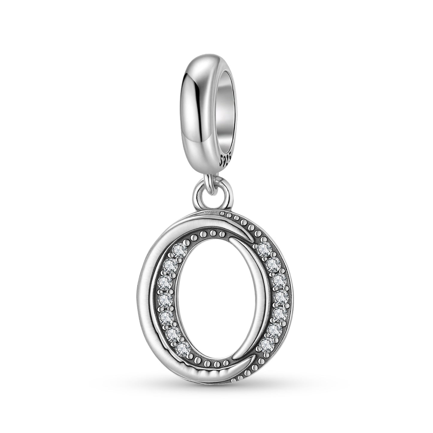 Planderful Jewelry 26 Letter Sterling Silver Pendant With Zircon Inlays Necklace