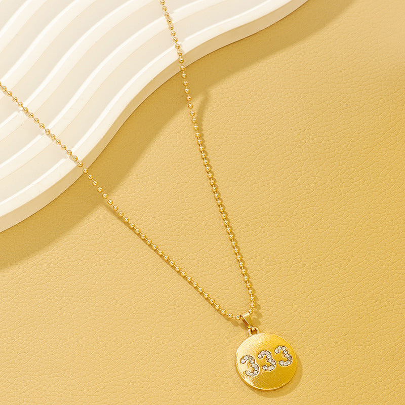 European Charm Metal Digital Pendant Necklace - Wholesale Women's Jewelry