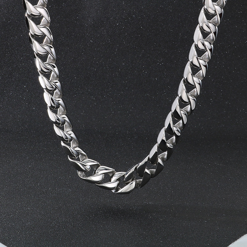 Planderful 15mm Titanium Steel Cuban Chain Necklace For Men