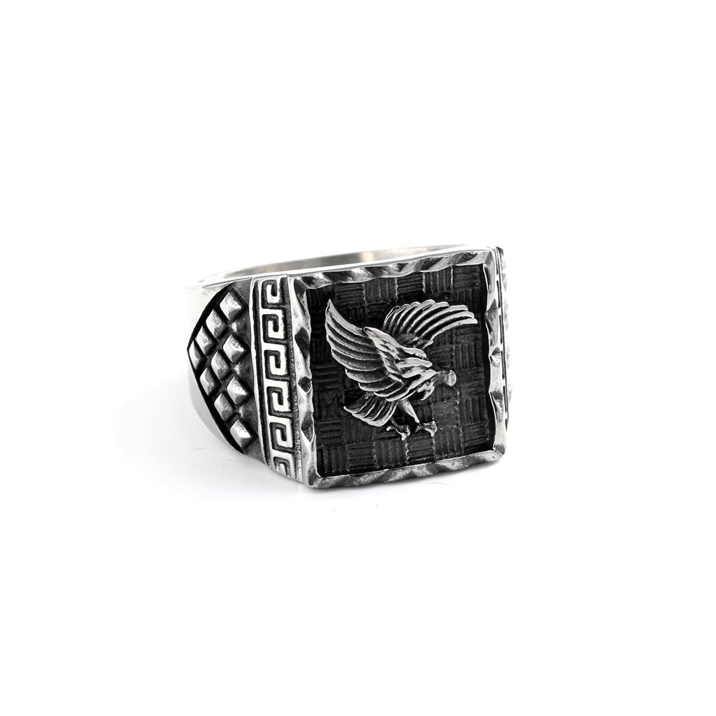 Vintage Eagle Stainless Steel Men's Ring