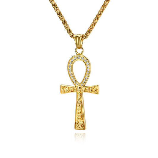 Steel Necklace – Statement Egyptian Anka Cross Necklace With Durable Stainless Steel Finish For Everyday Wear