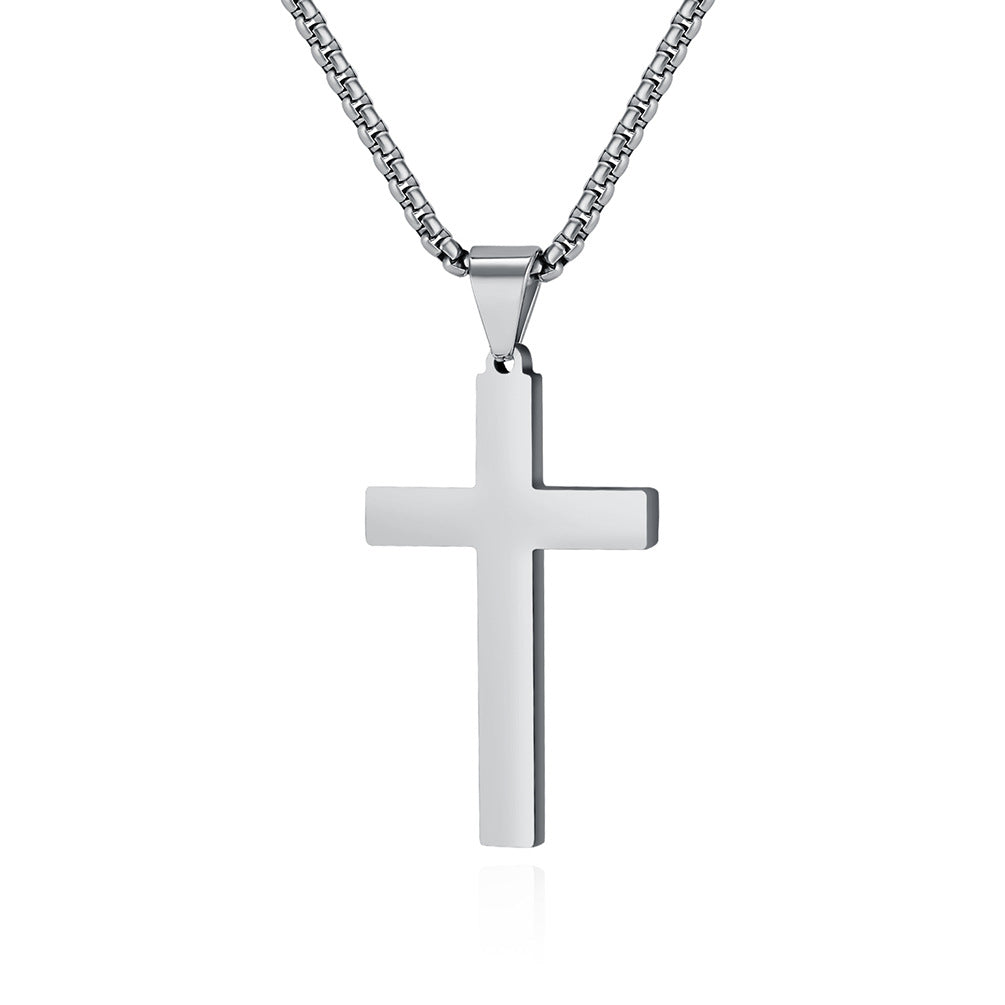 Jewelry Factory Handmade Mirror Polished Cross Necklace for Men