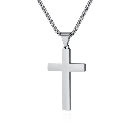 Jewelry Factory Handmade Mirror Polished Cross Necklace for Men