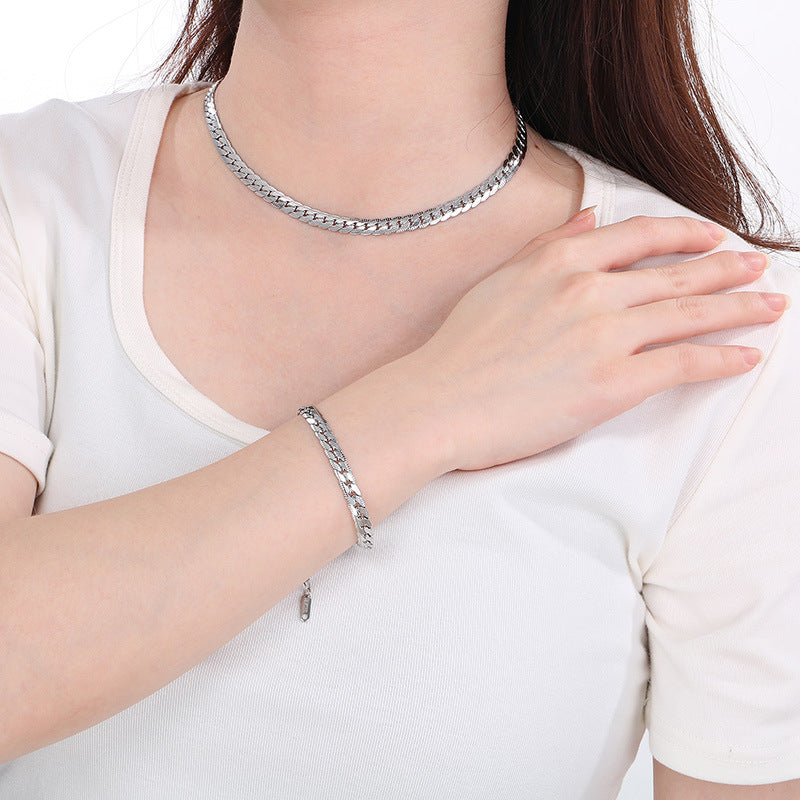 Titanium Steel Necklace For Men Korean Engraved Chain Trend