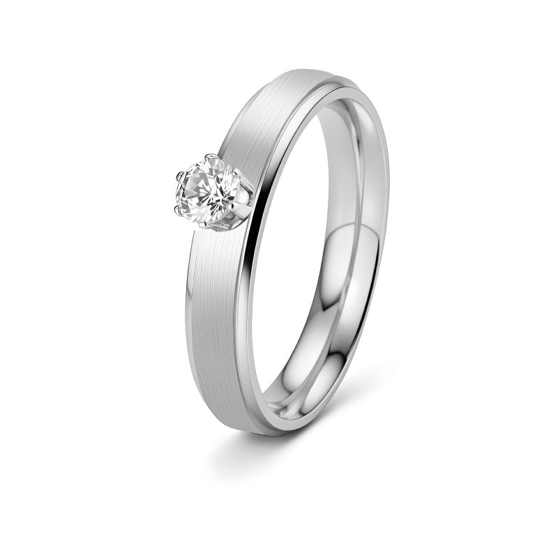 Stainless Steel Zircon Ring Two Tone Gold And Silver Elegant Unisex Couple Jewelry By Planderful Everyday Genie