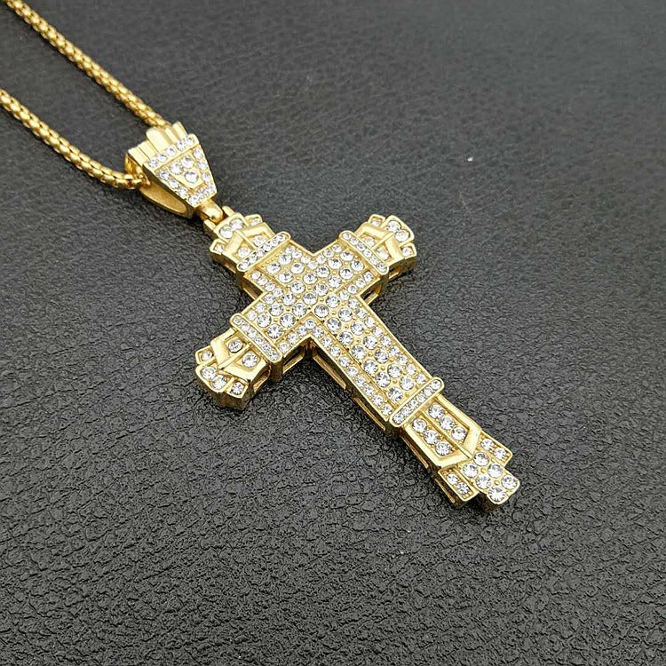 Zircon Necklace – Statement Cross Pendant
