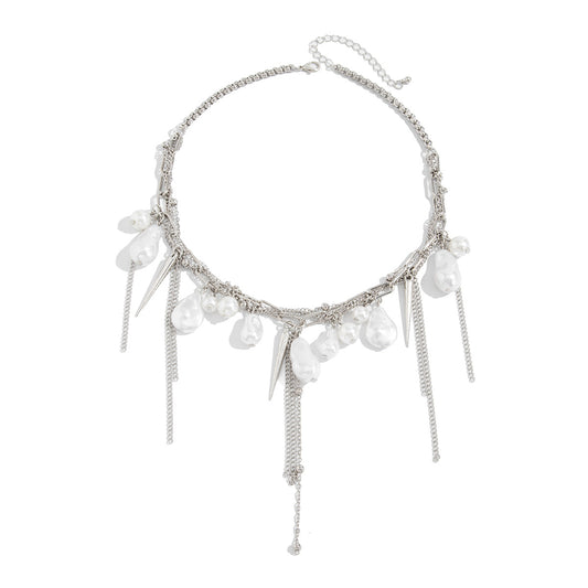 Baroque Pearl-Style Fringe Choker
