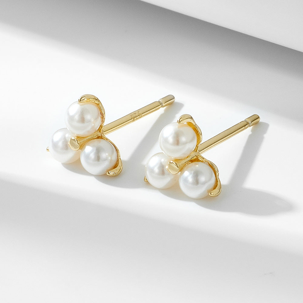 S925 Sterling Silver Pearl Stud Earrings