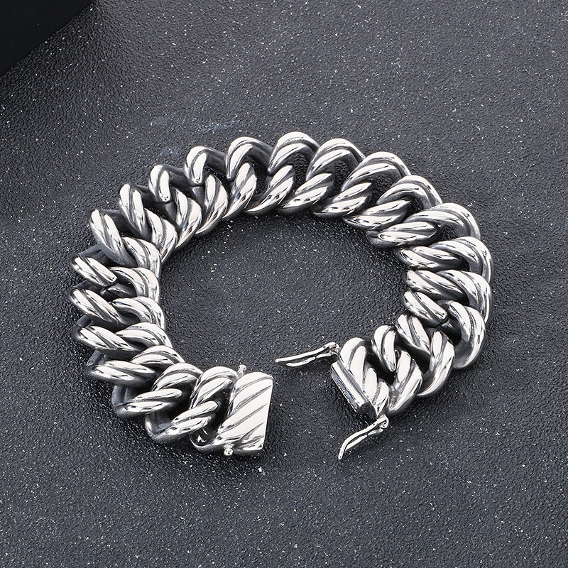 Planderful Dragon Beard Buckle Bracelet Cuban Chain Men