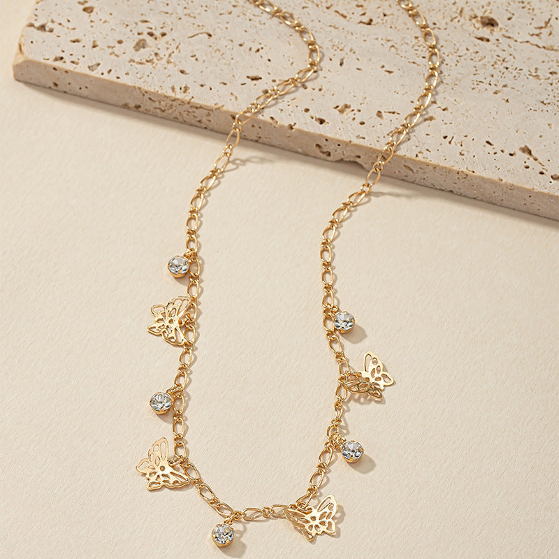 Hollow Butterfly Pendant Necklace - Vienna Verve Collection