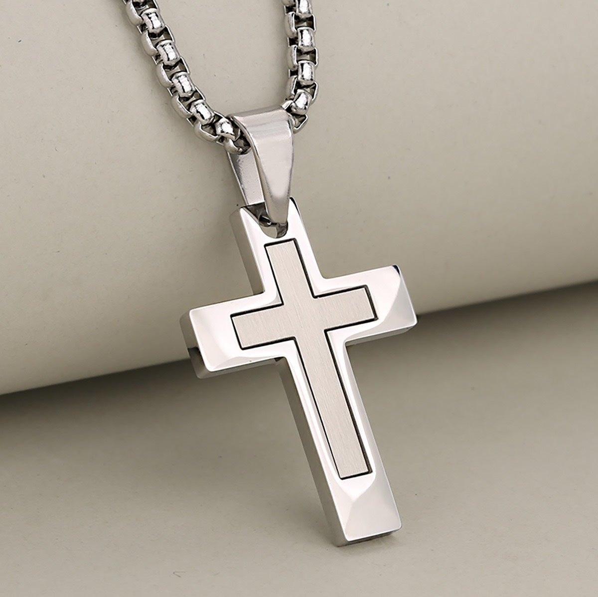 Planderful Titanium Steel Cross Necklace For Men Durable Everyday Wear Modern Urban Edge Premium Gift