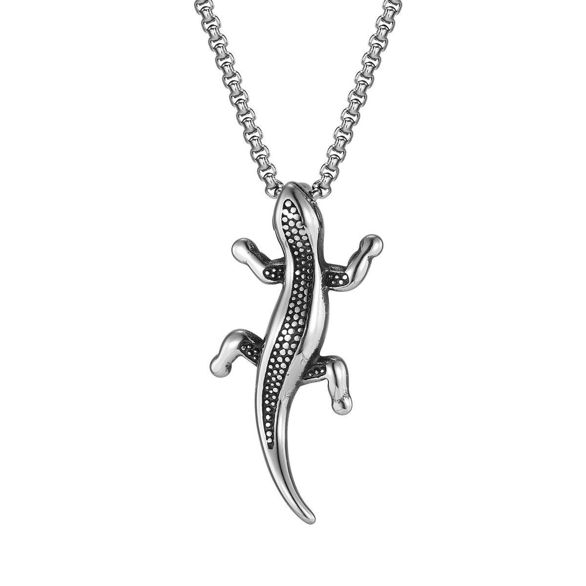 Gecko Lizard Cool Sa Stainless Steel Pendant for Men