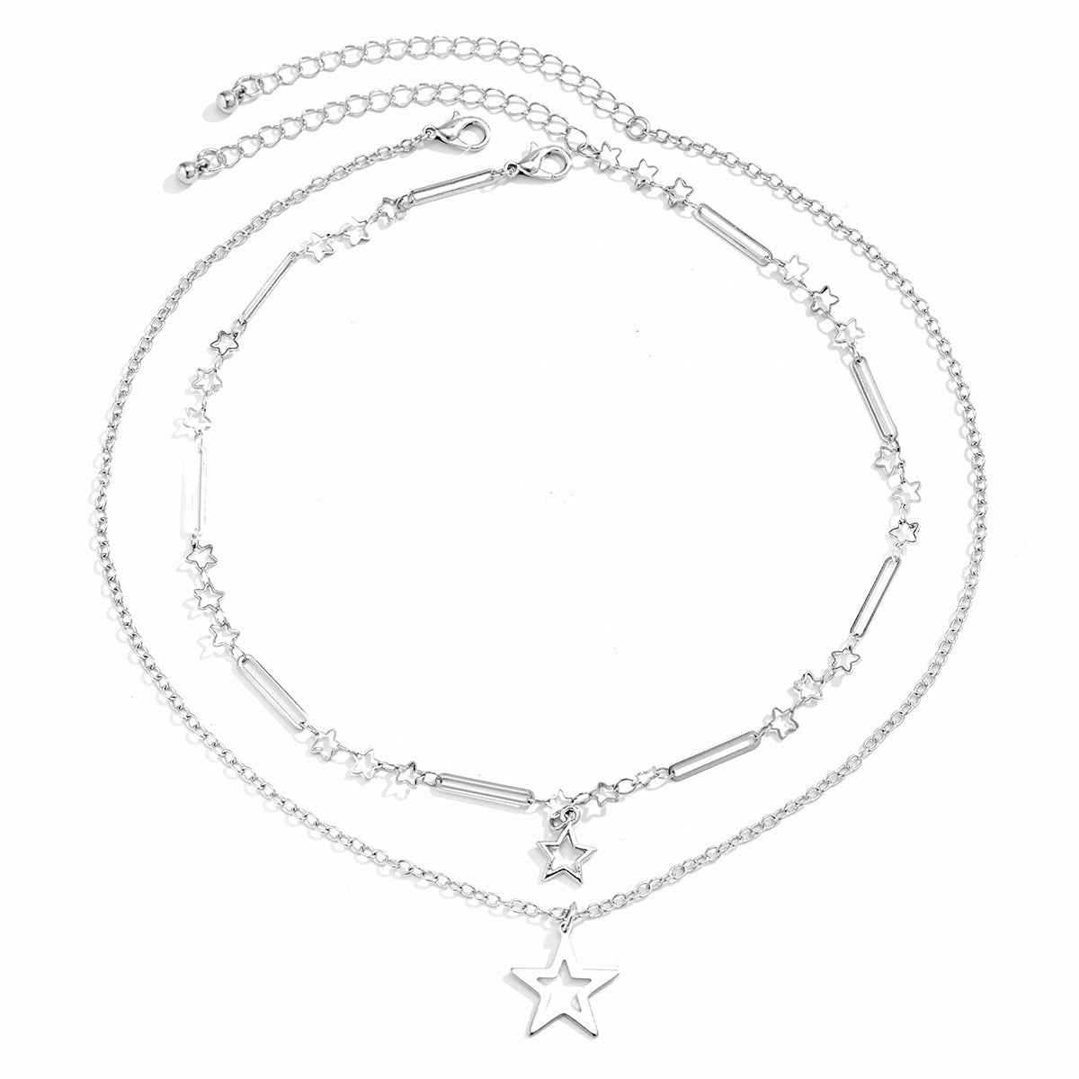 Vienna Verve Alloy Star Necklace and Thin Chain Set