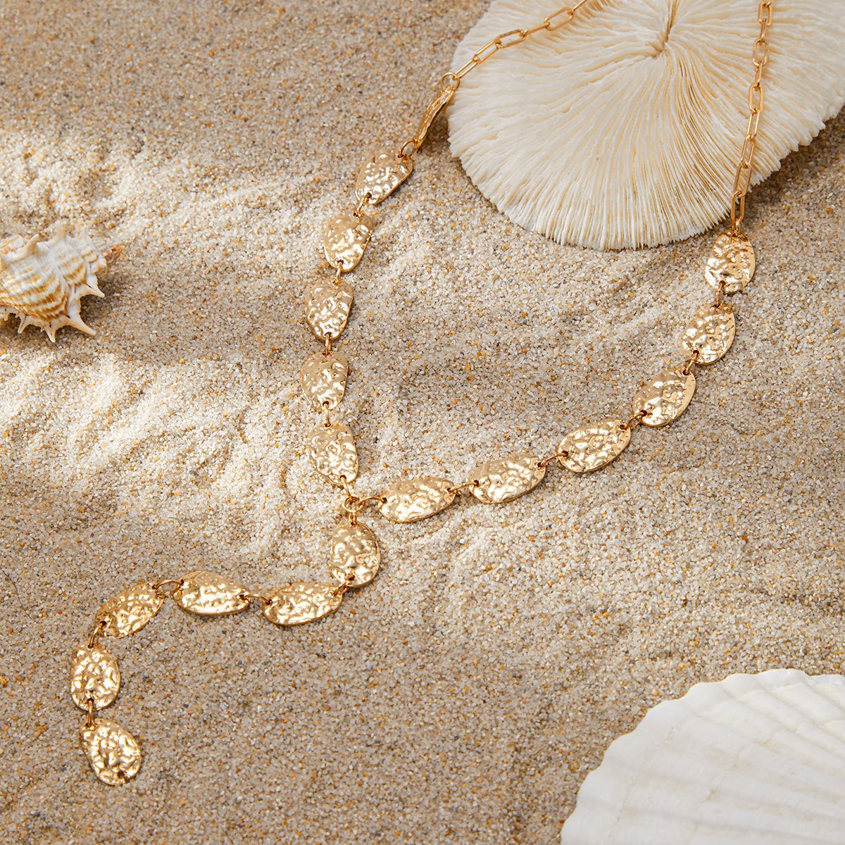 Hammered Irregular Y-Shaped Necklace