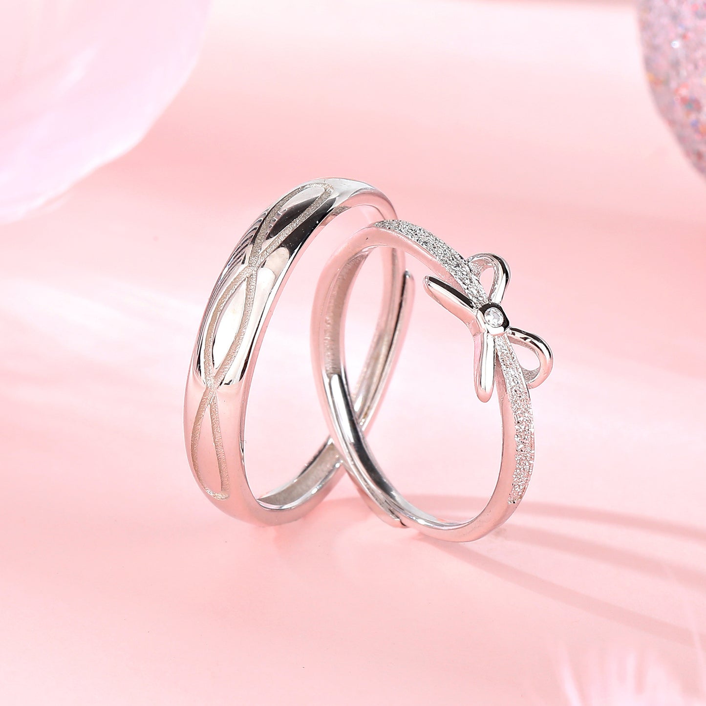 Sterling Silver Knot Ring For Women By Planderful Sparkling Couple Wedding Band Adjustable Size