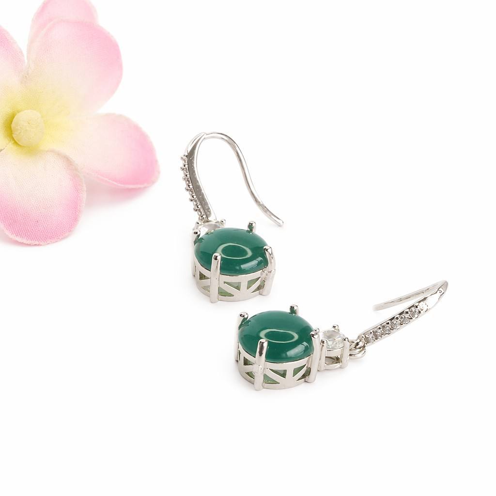 Blue-Water Jadeite Hook Earrings