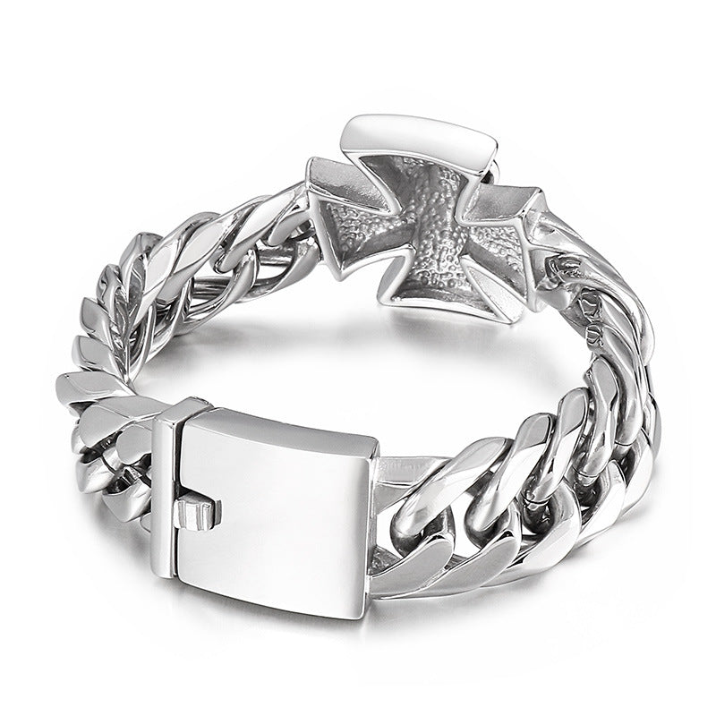 Cross Skull Men's Stainless Steel Bracelet
