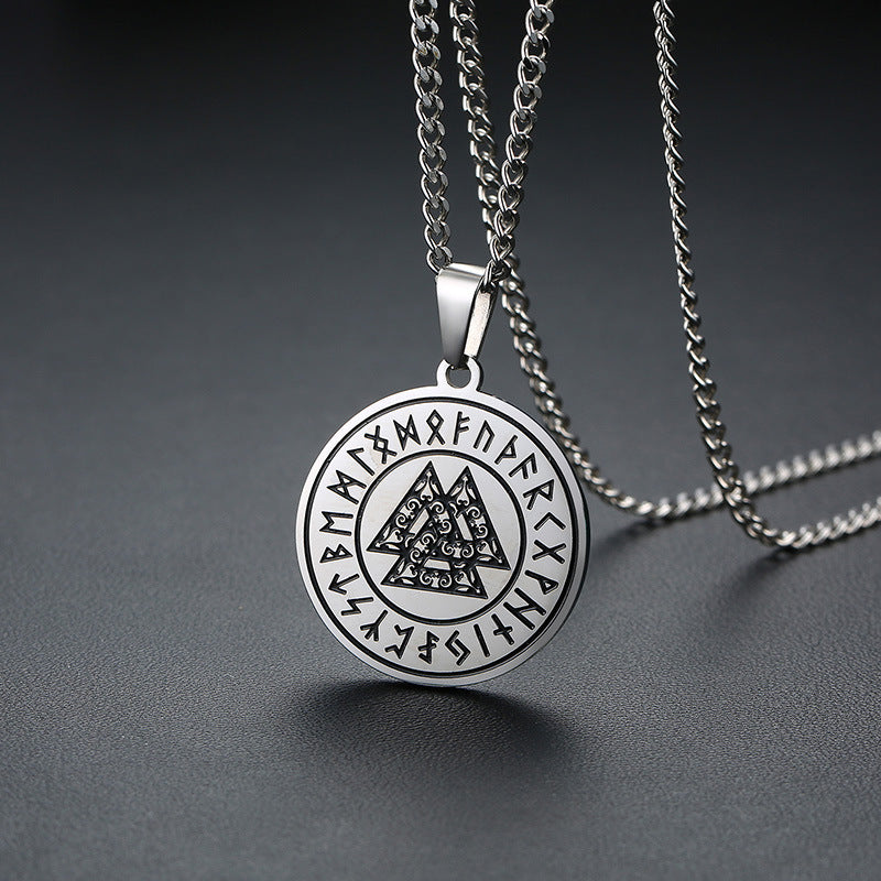 Viking Rune Vintage Stainless Steel Pendant for Men