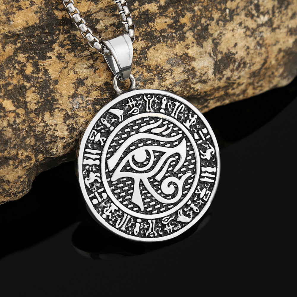European And American Men's Fashion Rune Necklace Pendant
