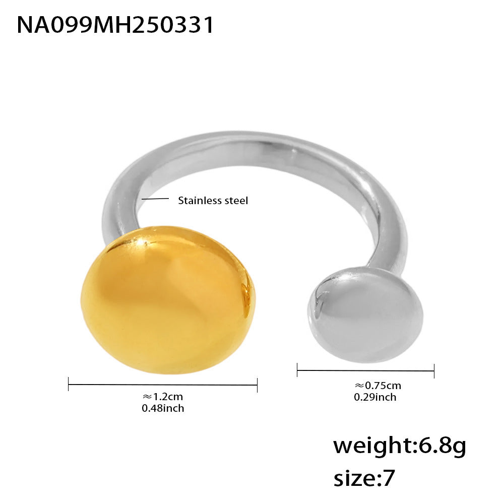 Planderful Everyday Genie Two Tone Geometric Open Ring Women