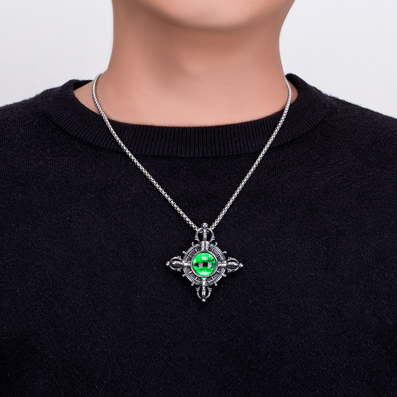 Stainless Steel Necklace – Elegant Devil's Eye Pendant