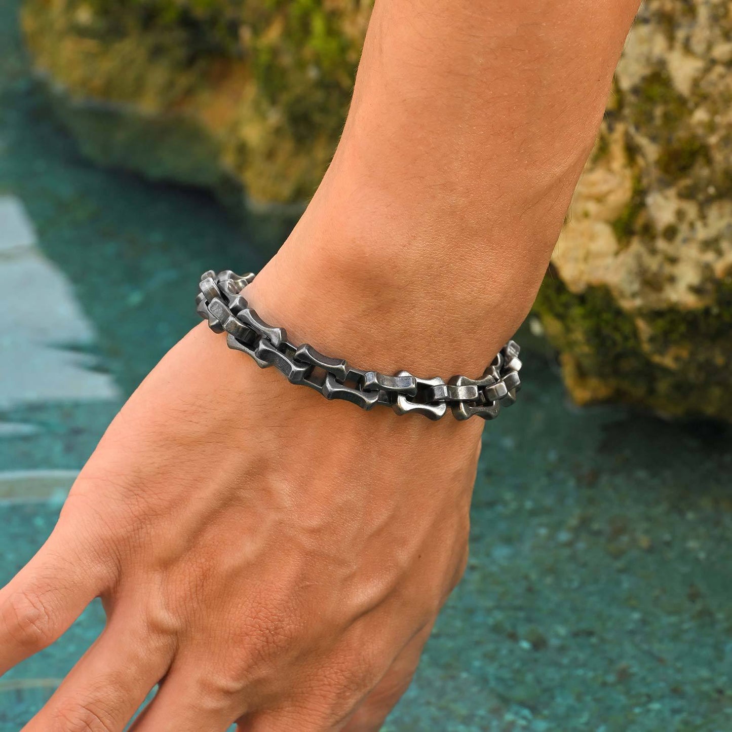 Planderful Stainless Locomotive Chain Bracelet For Men